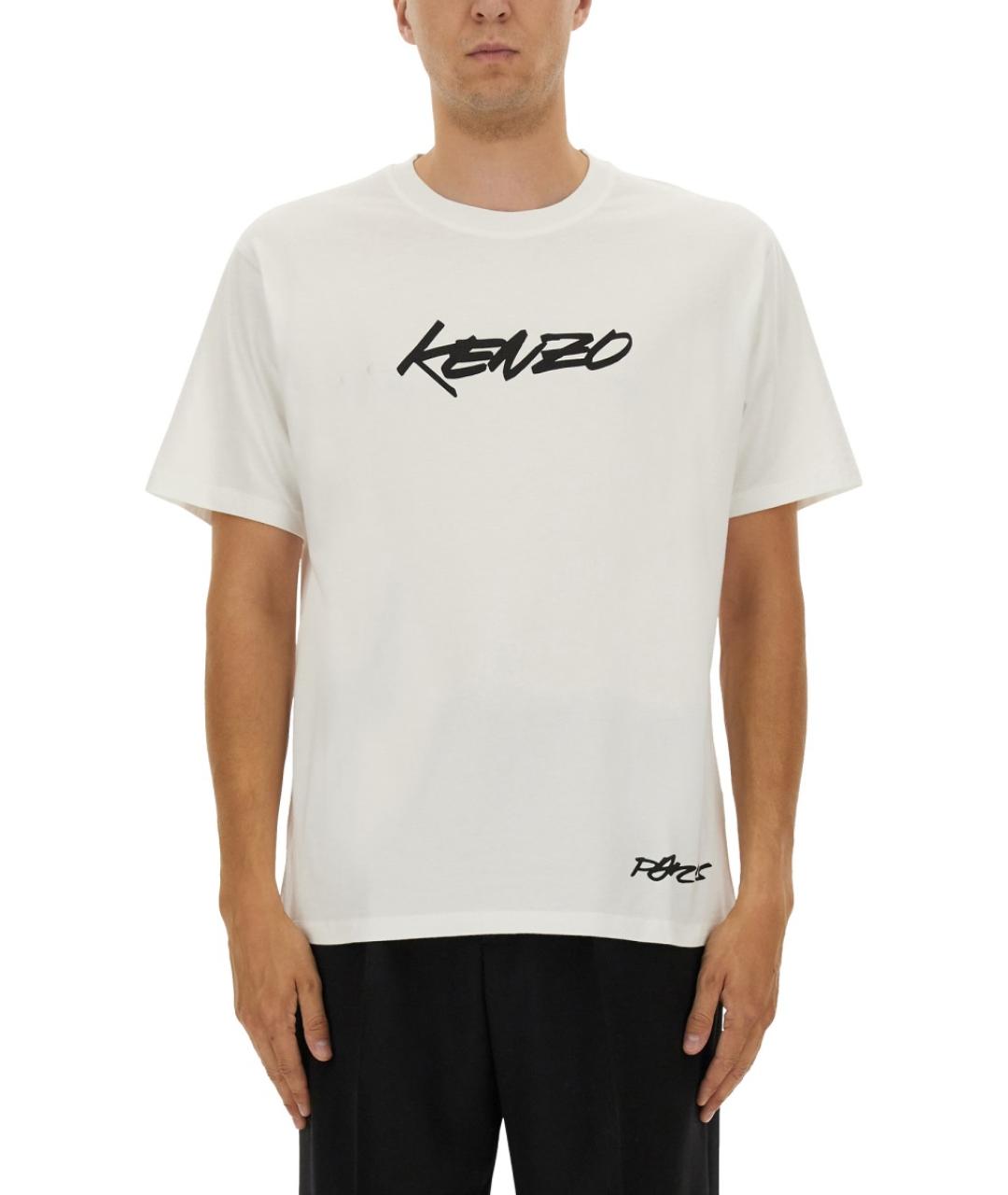 KENZO Белая хлопковая футболка, фото 2