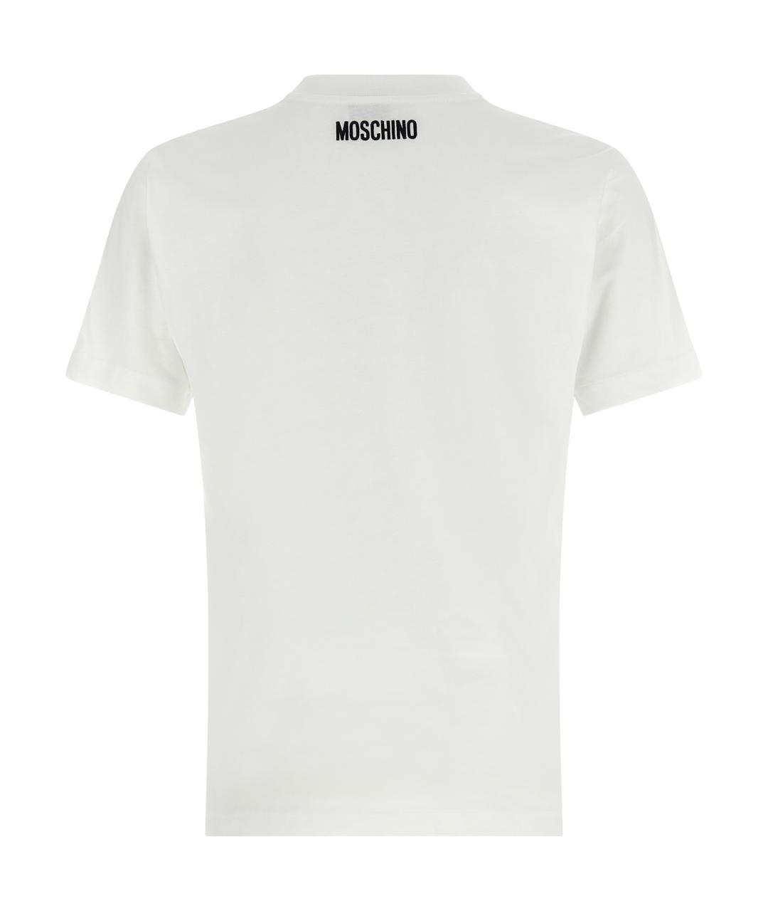 MOSCHINO Белая хлопковая футболка, фото 2
