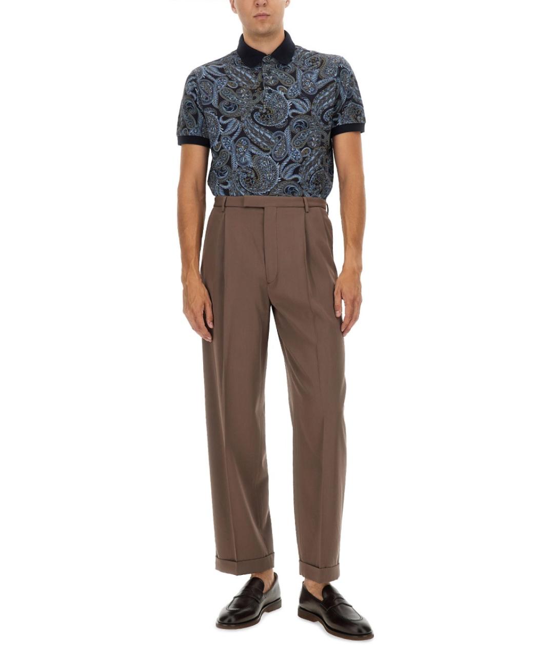 ETRO Синее хлопковое поло с коротким рукавом, фото 3