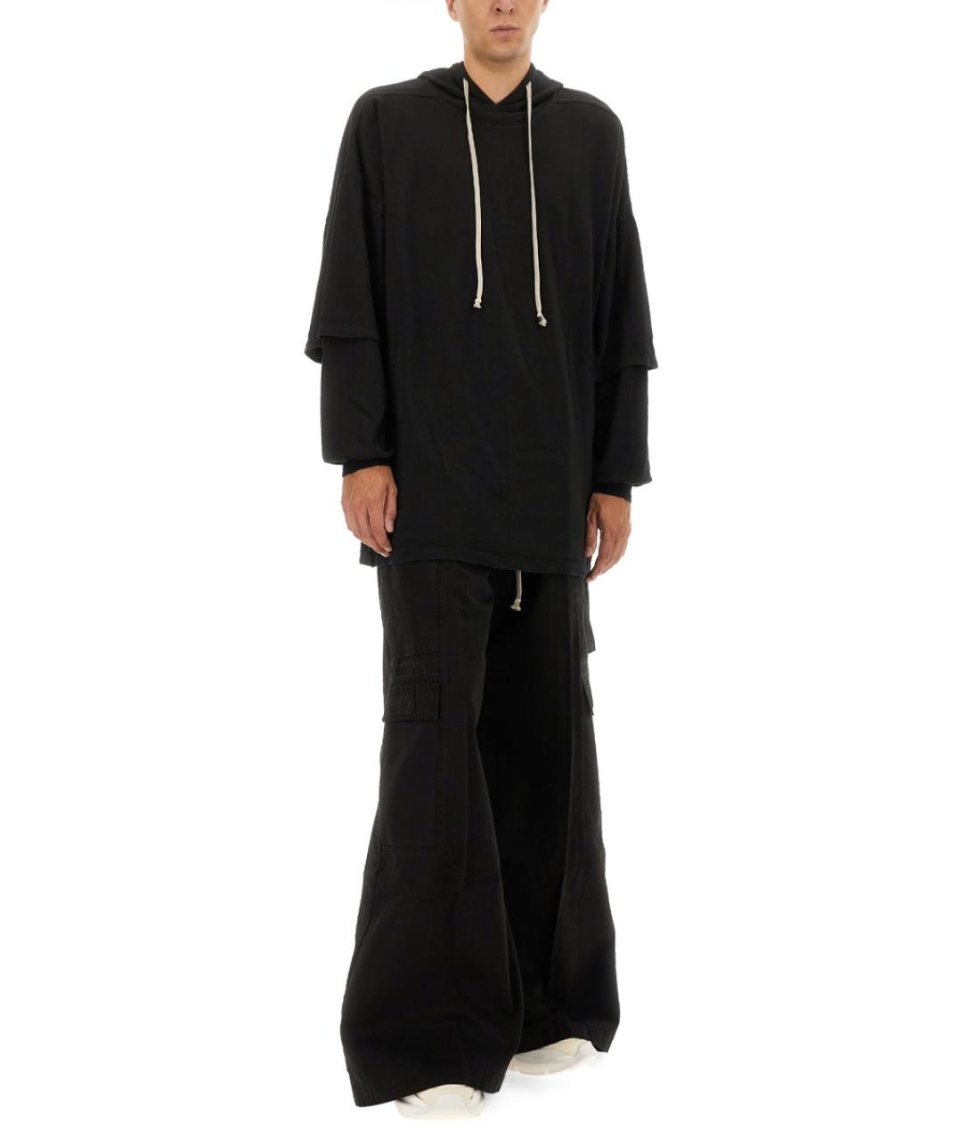 RICK OWENS DRKSHDW Черные хлопковые повседневные брюки, фото 3