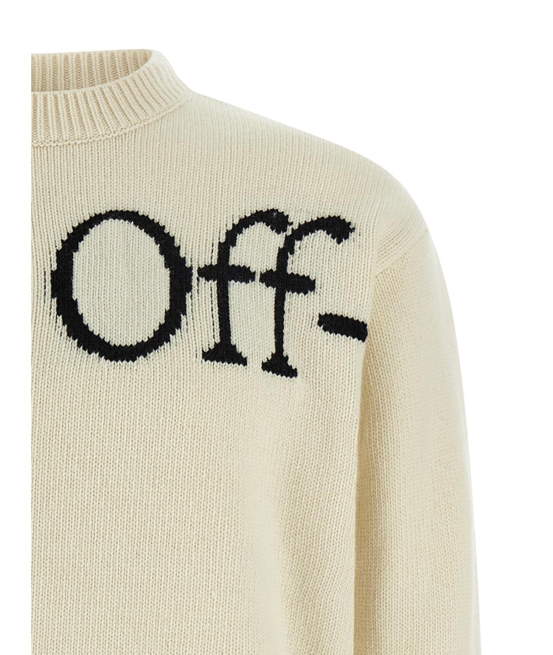 OFF-WHITE Белый шерстяной джемпер / свитер, фото 3