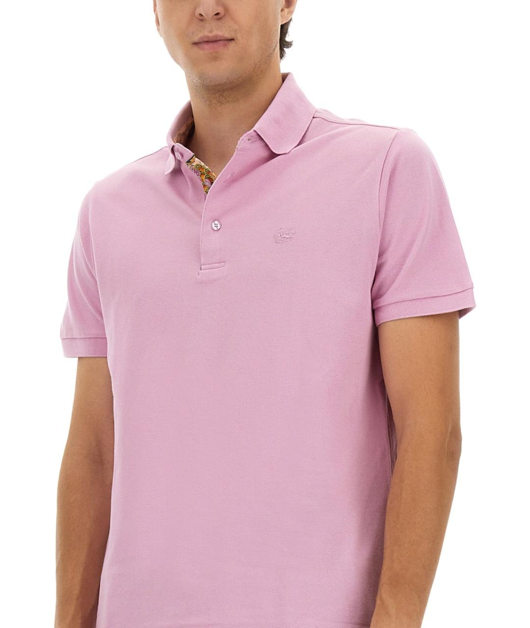 ETRO Розовое хлопковое поло с коротким рукавом, фото 5