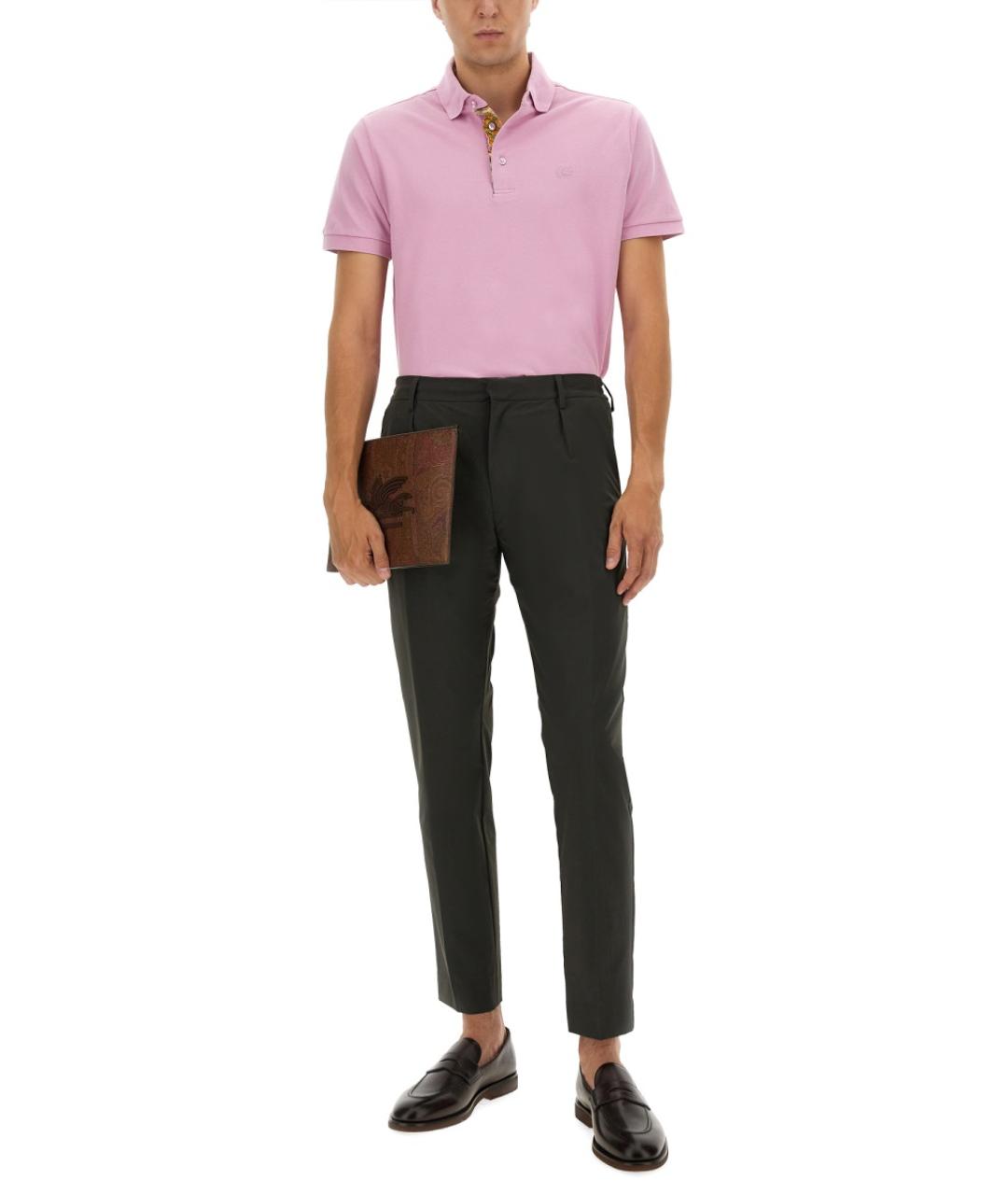 ETRO Розовое хлопковое поло с коротким рукавом, фото 3