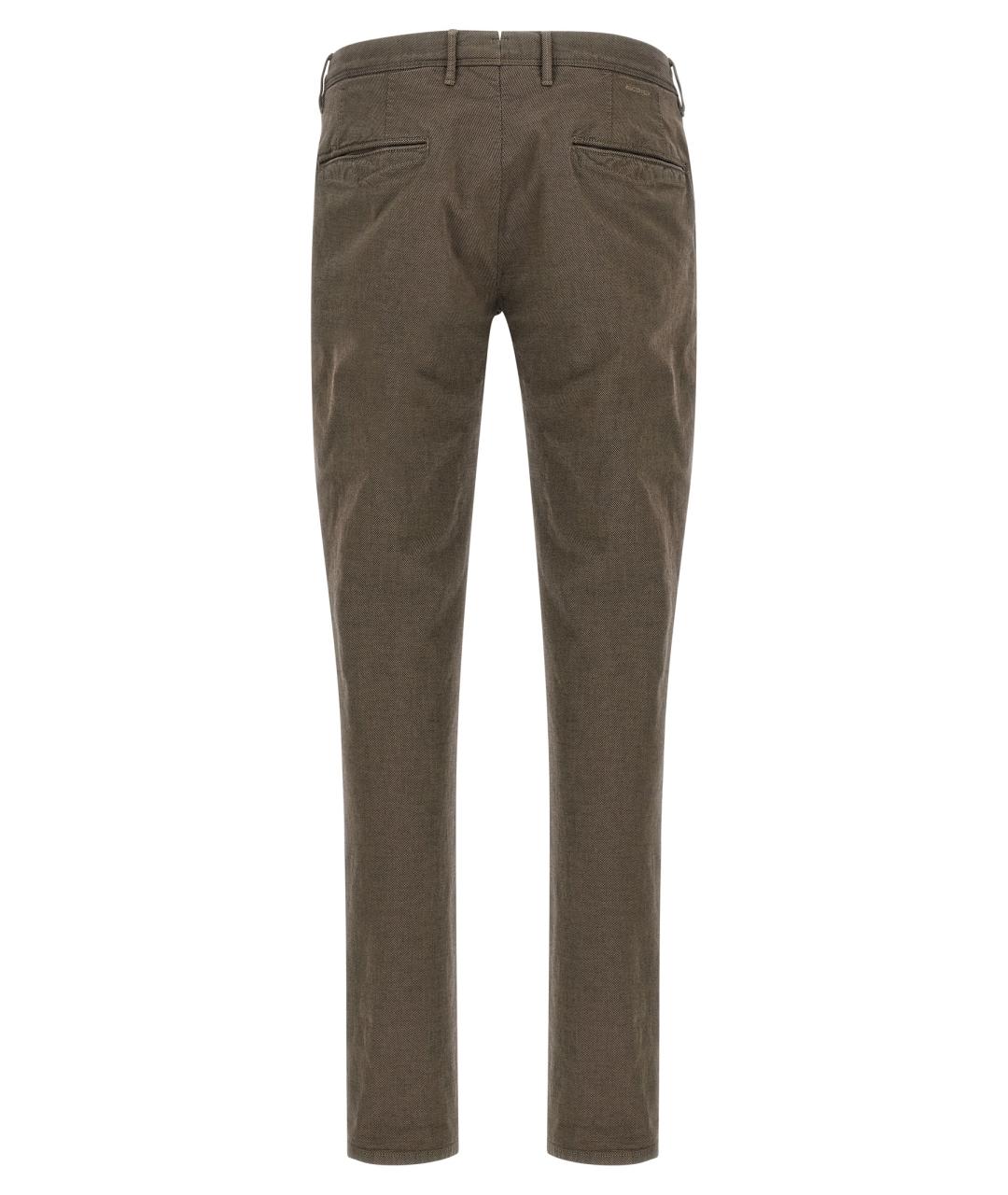 INCOTEX Коричневые хлопковые повседневные брюки, фото 2