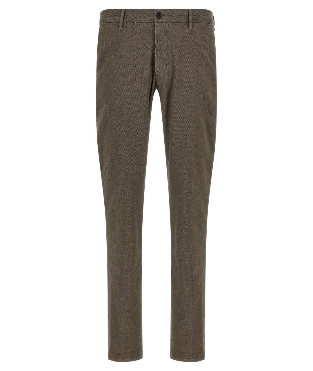 INCOTEX Коричневые хлопковые повседневные брюки, фото 1
