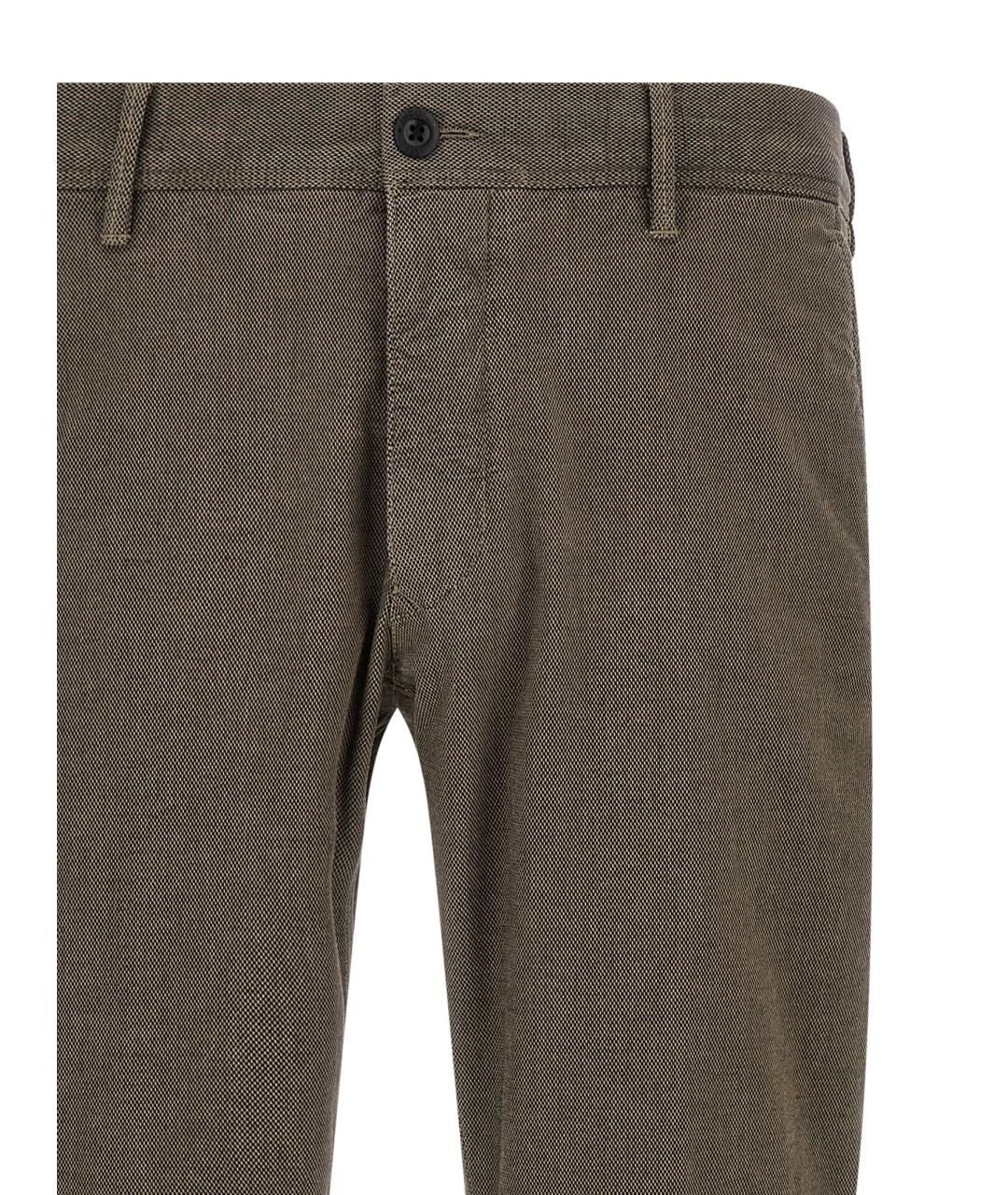 INCOTEX Коричневые хлопковые повседневные брюки, фото 3