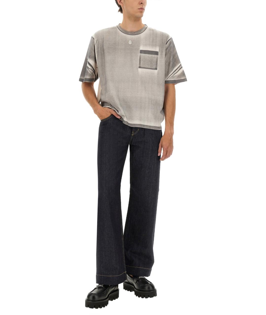 ALEXANDER MCQUEEN Серая хлопковая футболка, фото 3