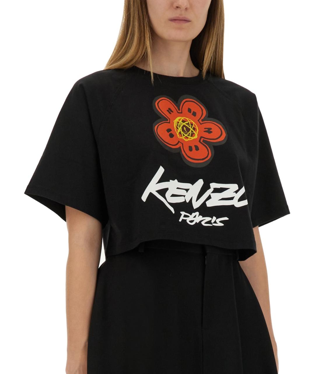 KENZO Черная хлопковая футболка, фото 5