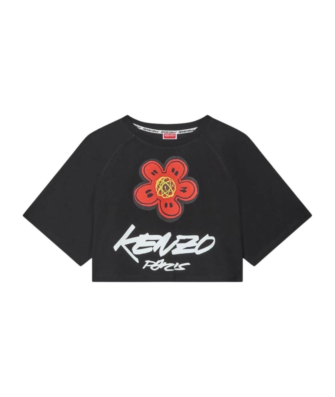 KENZO Черная хлопковая футболка, фото 1