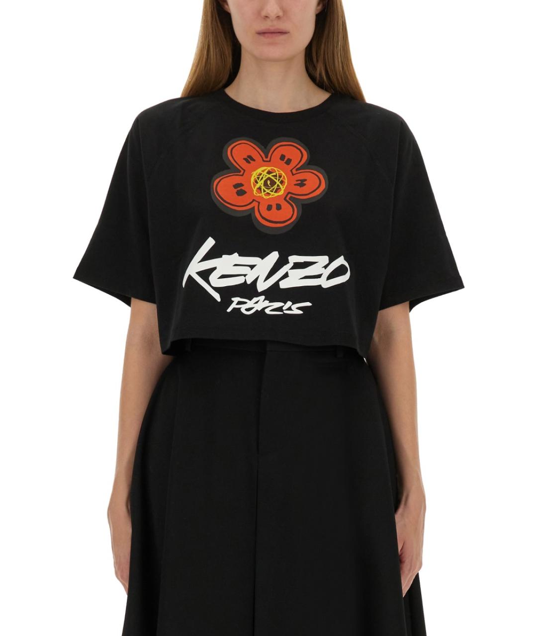 KENZO Черная хлопковая футболка, фото 2