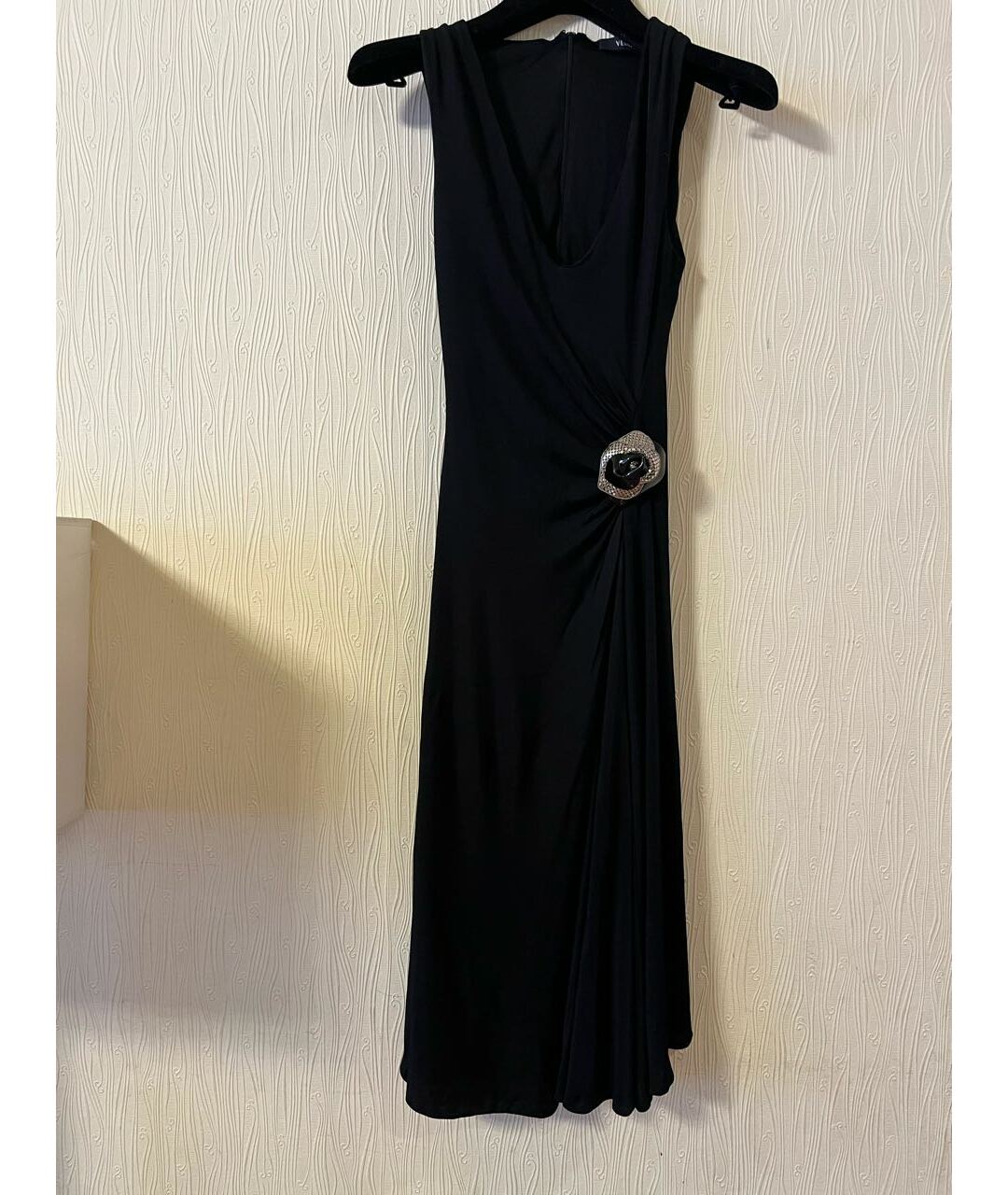 VERSACE Черное вискозное вечернее платье, фото 7