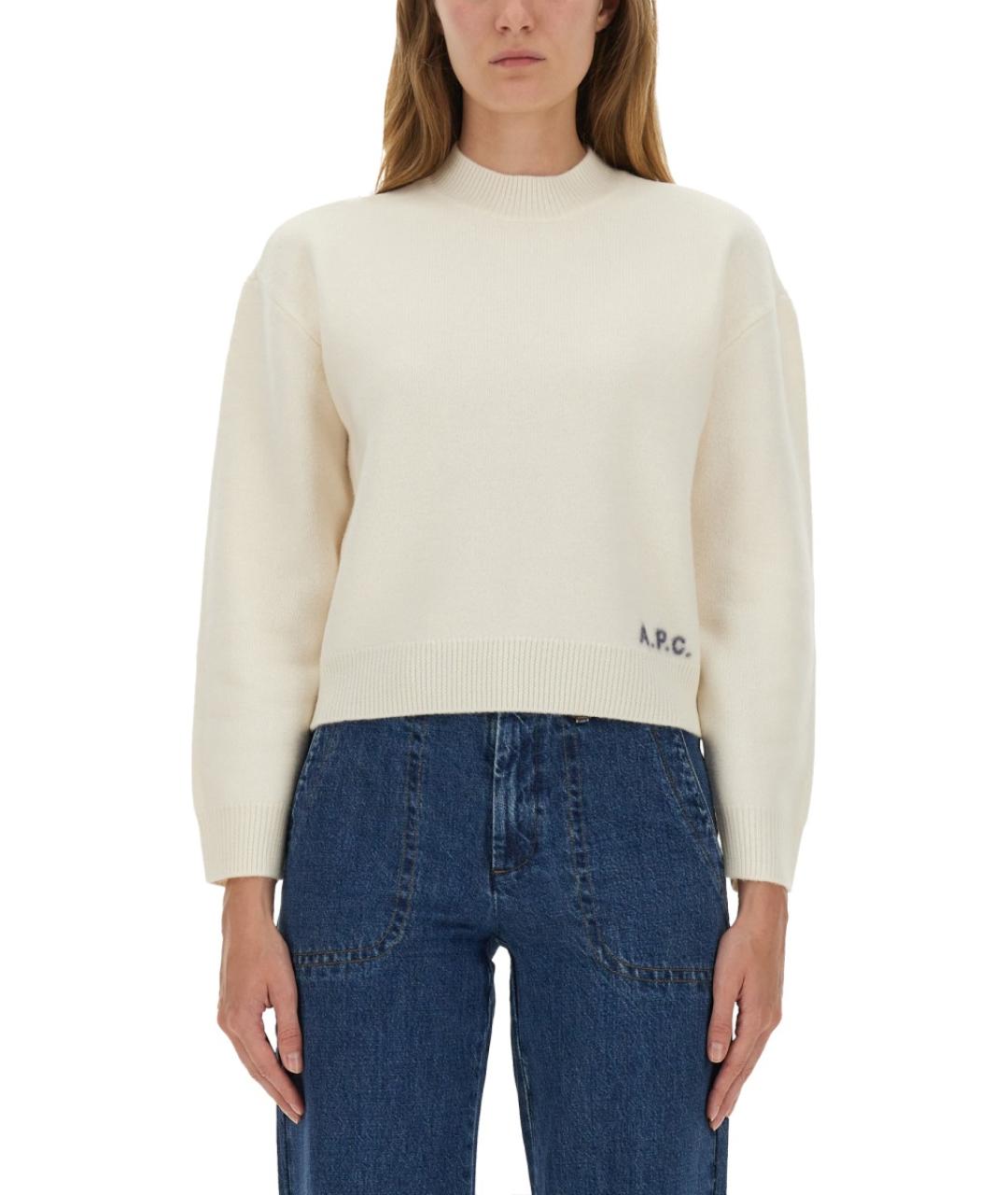A.P.C. Белый шерстяной джемпер / свитер, фото 2