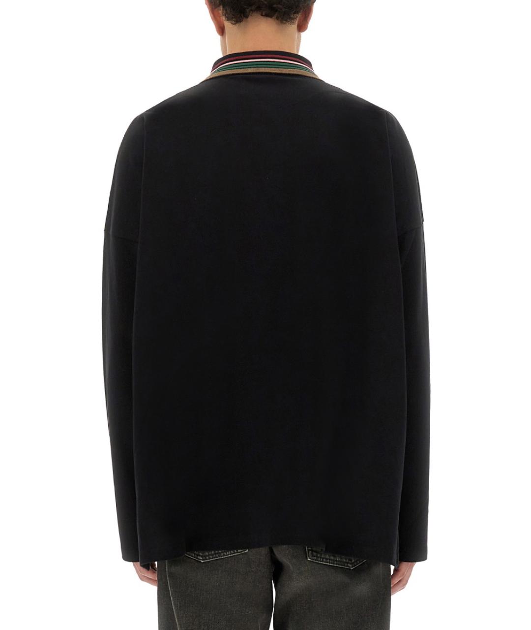 VIVIENNE WESTWOOD Черное хлопковое поло с длинным рукавом, фото 4