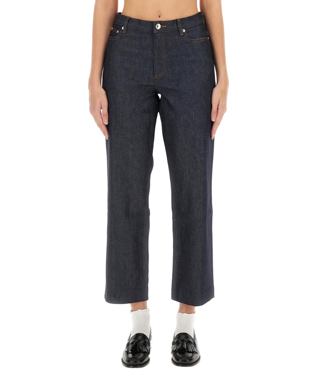 A.P.C. Синие хлопковые прямые джинсы, фото 2