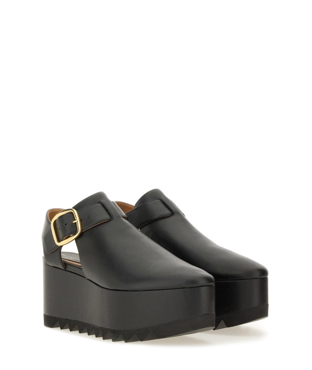 STELLA MCCARTNEY Черные кожаные босоножки, фото 2
