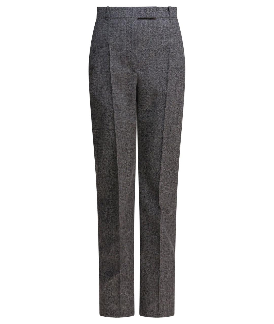 ALEXANDER MCQUEEN Серые шерстяные прямые брюки, фото 1