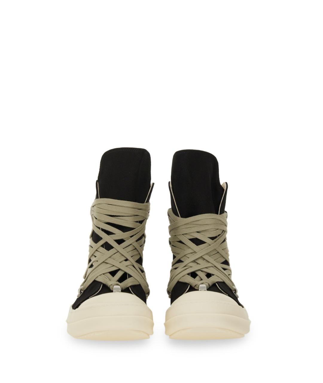 RICK OWENS DRKSHDW Черные текстильные высокие кроссовки / кеды, фото 4