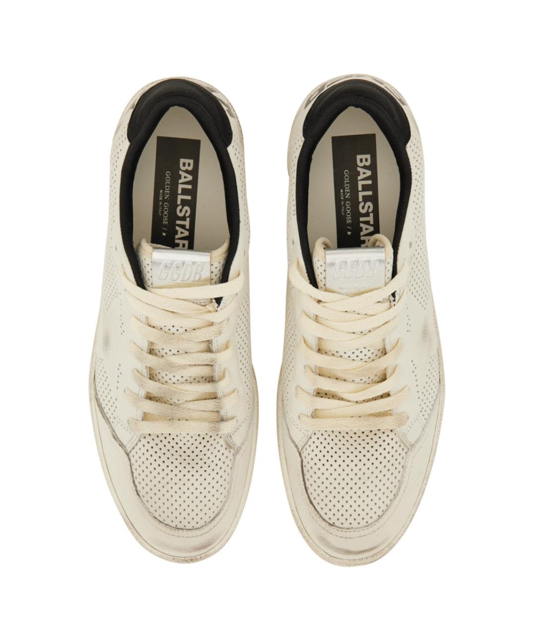 GOLDEN GOOSE DELUXE BRAND Белые кожаные низкие кроссовки / кеды, фото 2