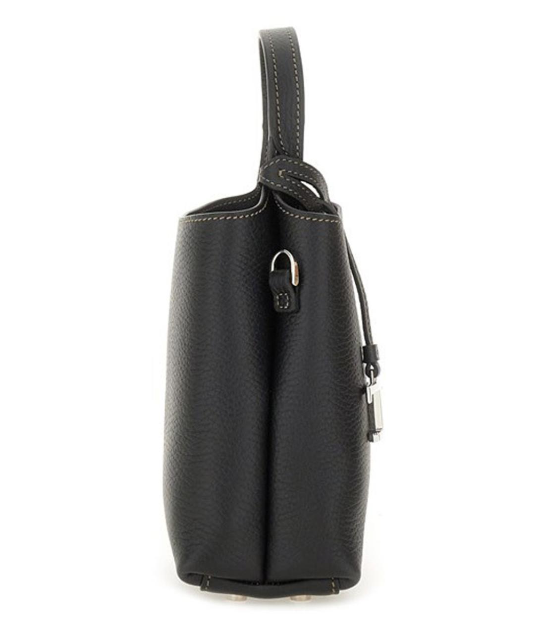 TOD'S Черная кожаная сумка тоут, фото 4