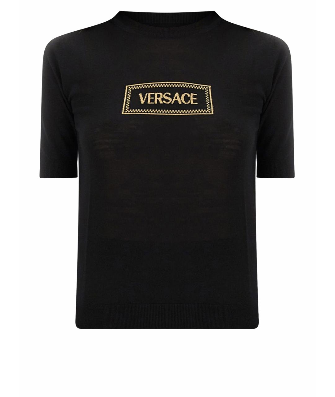 VERSACE Черная шерстяная футболка, фото 1