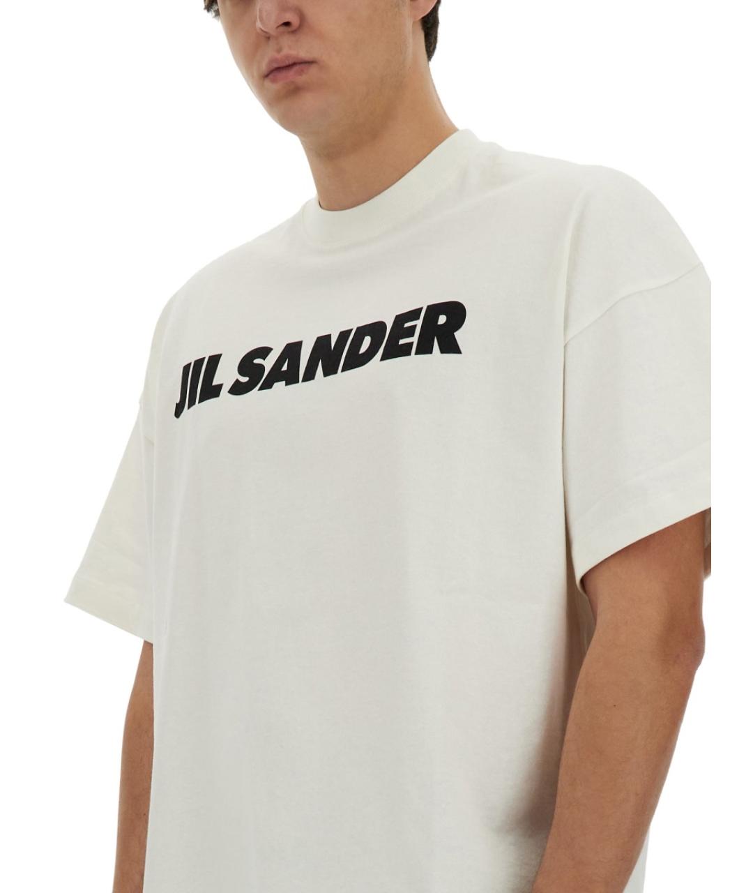 JIL SANDER Белая хлопковая футболка, фото 5