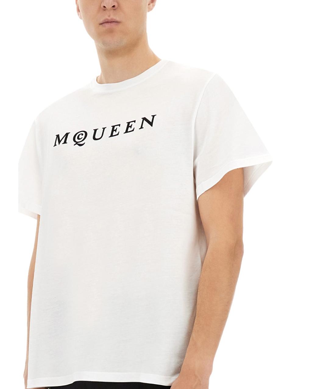 ALEXANDER MCQUEEN Белая хлопковая футболка, фото 5
