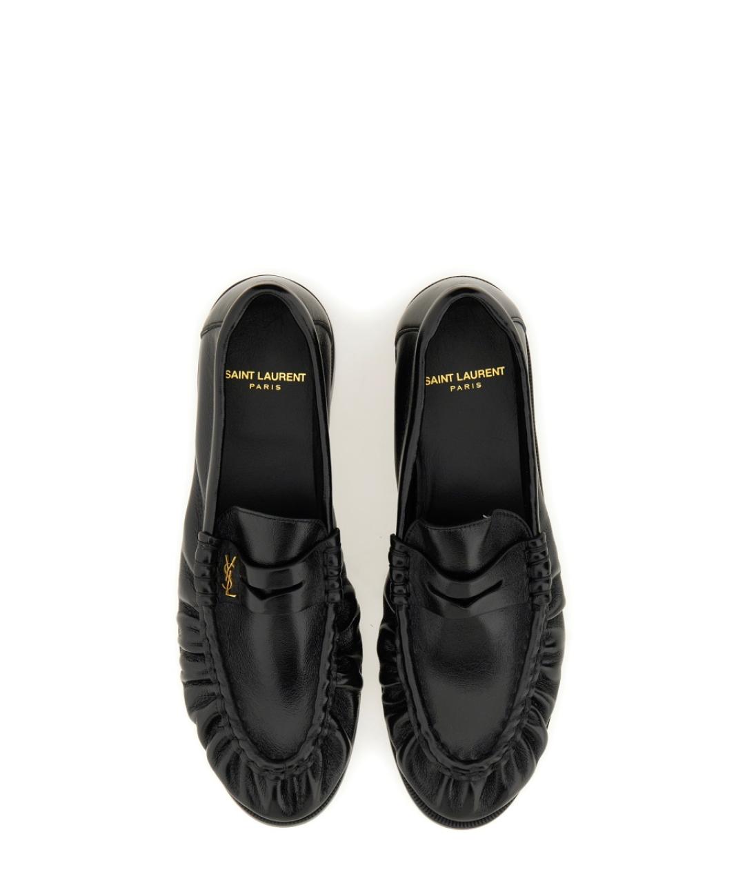 SAINT LAURENT Черные кожаные лоферы, фото 8