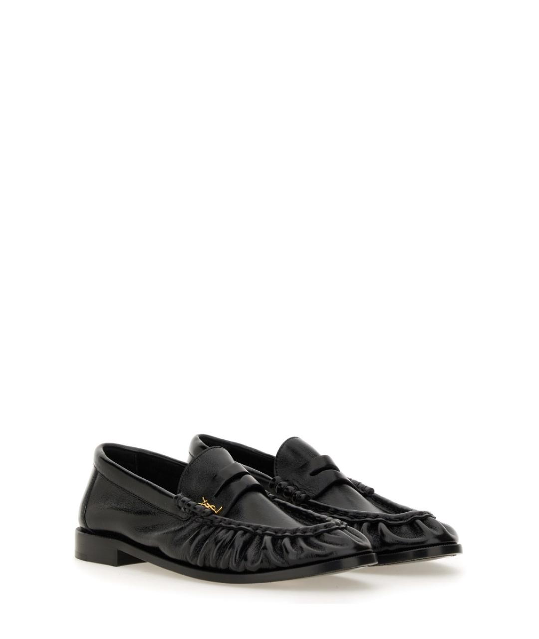 SAINT LAURENT Черные кожаные лоферы, фото 4
