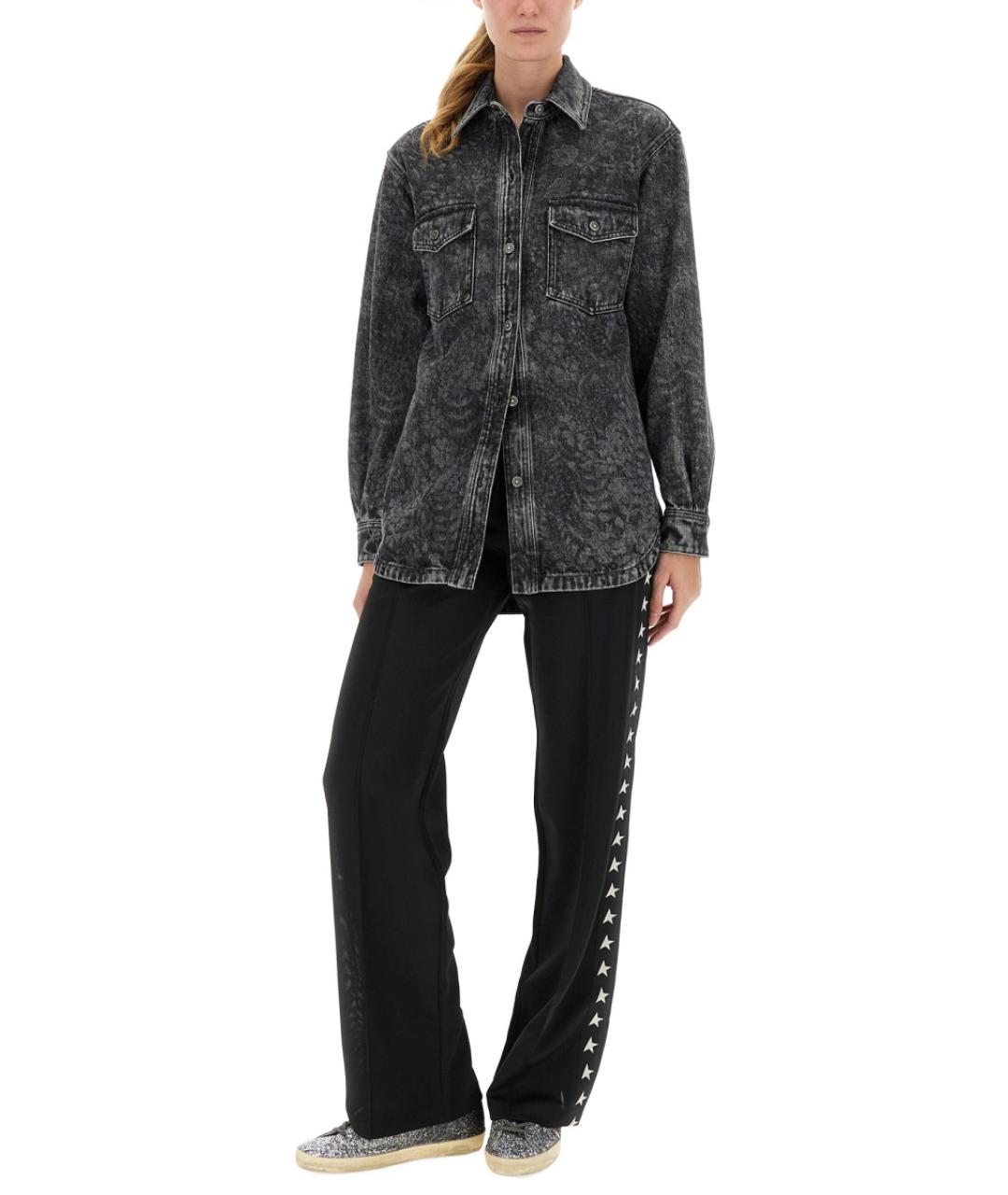 GOLDEN GOOSE DELUXE BRAND Черные полиэстеровые прямые брюки, фото 3