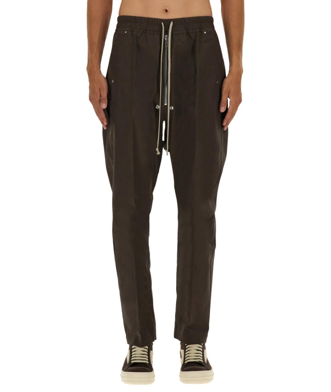 RICK OWENS Коричневые хлопковые повседневные брюки, фото 5