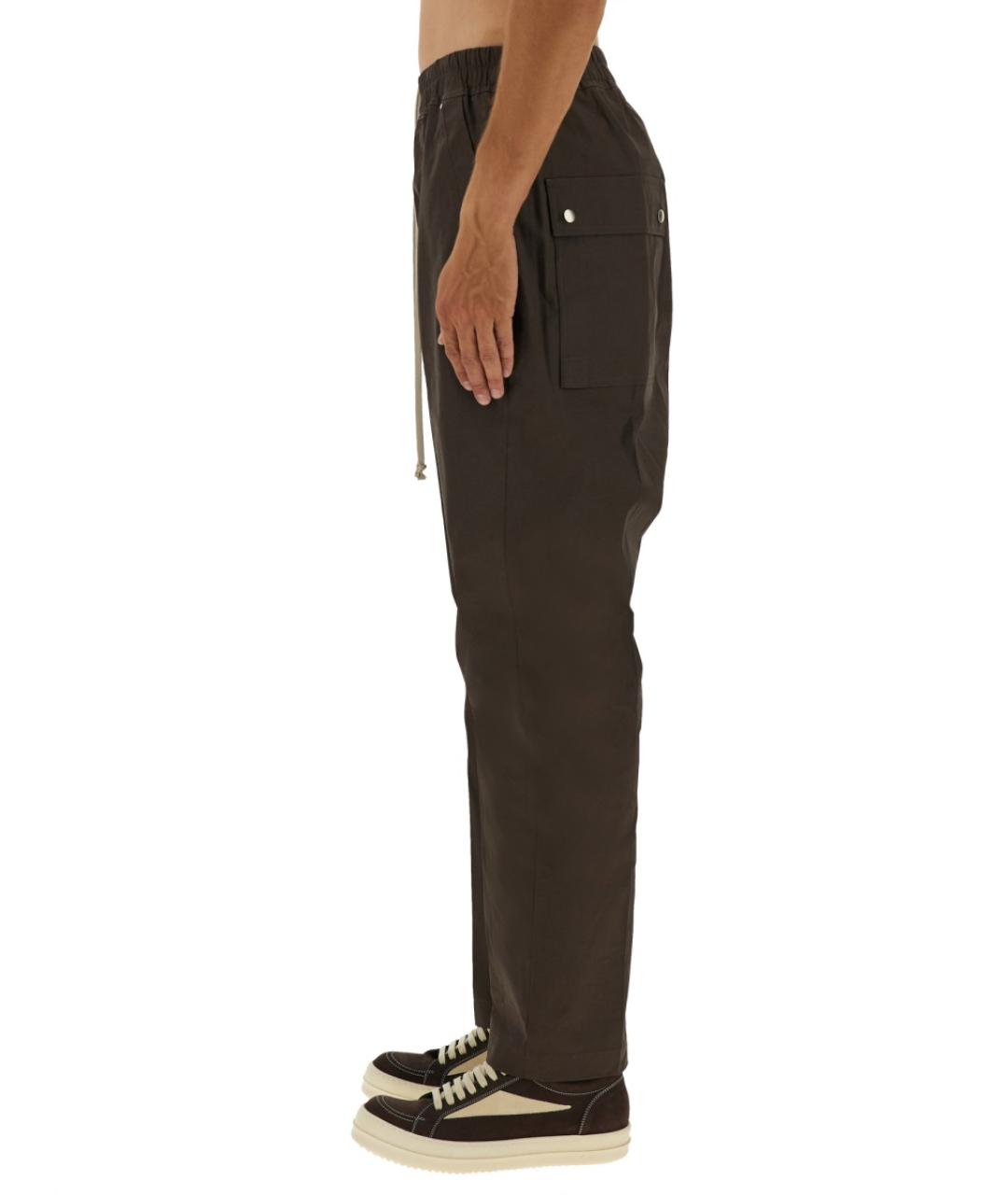 RICK OWENS Коричневые хлопковые повседневные брюки, фото 4