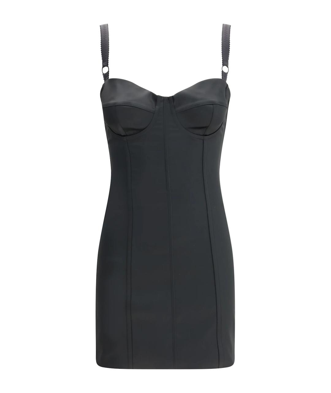 DOLCE&GABBANA Черное ацетатное коктейльное платье, фото 1