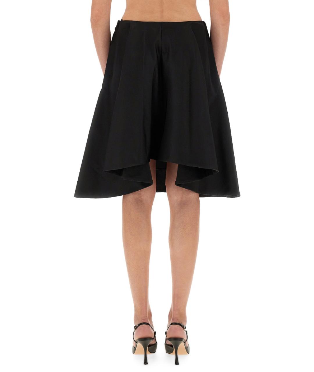 ALEXANDER MCQUEEN Черная полиэстеровая юбка миди, фото 3