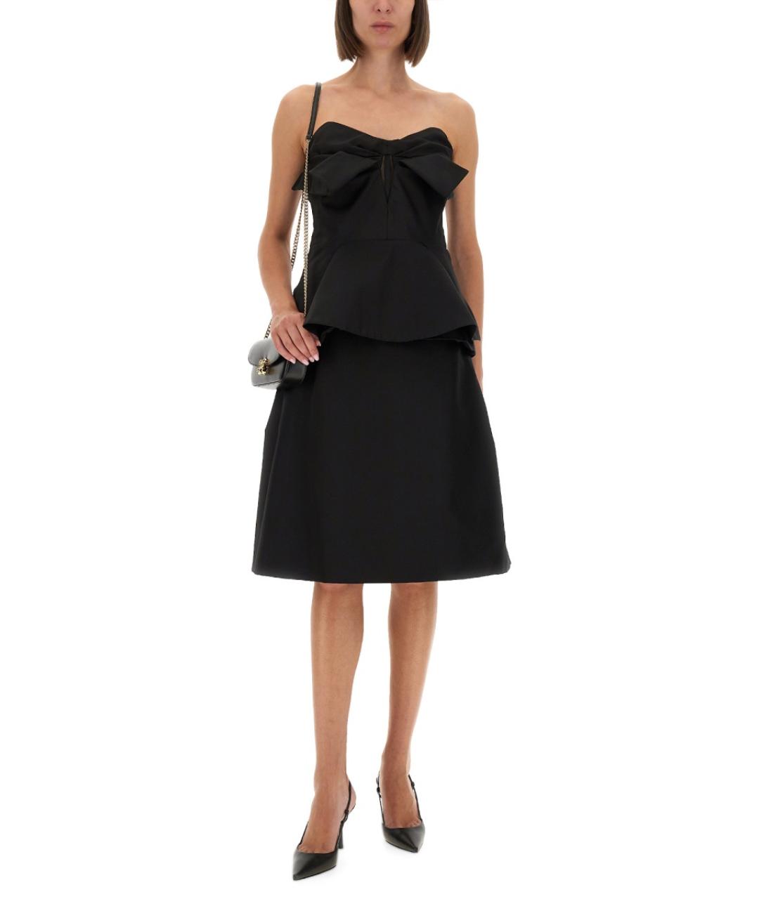 ALEXANDER MCQUEEN Черная полиэстеровая юбка миди, фото 2