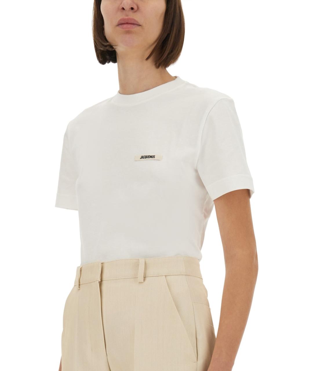 JACQUEMUS Белая хлопковая футболка, фото 5