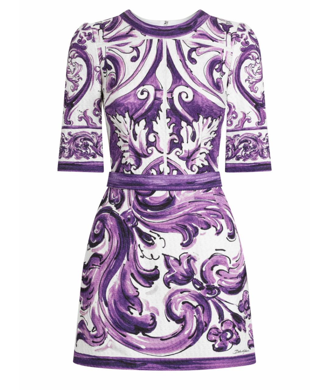 DOLCE&GABBANA Фиолетовое хлопковое повседневное платье, фото 1