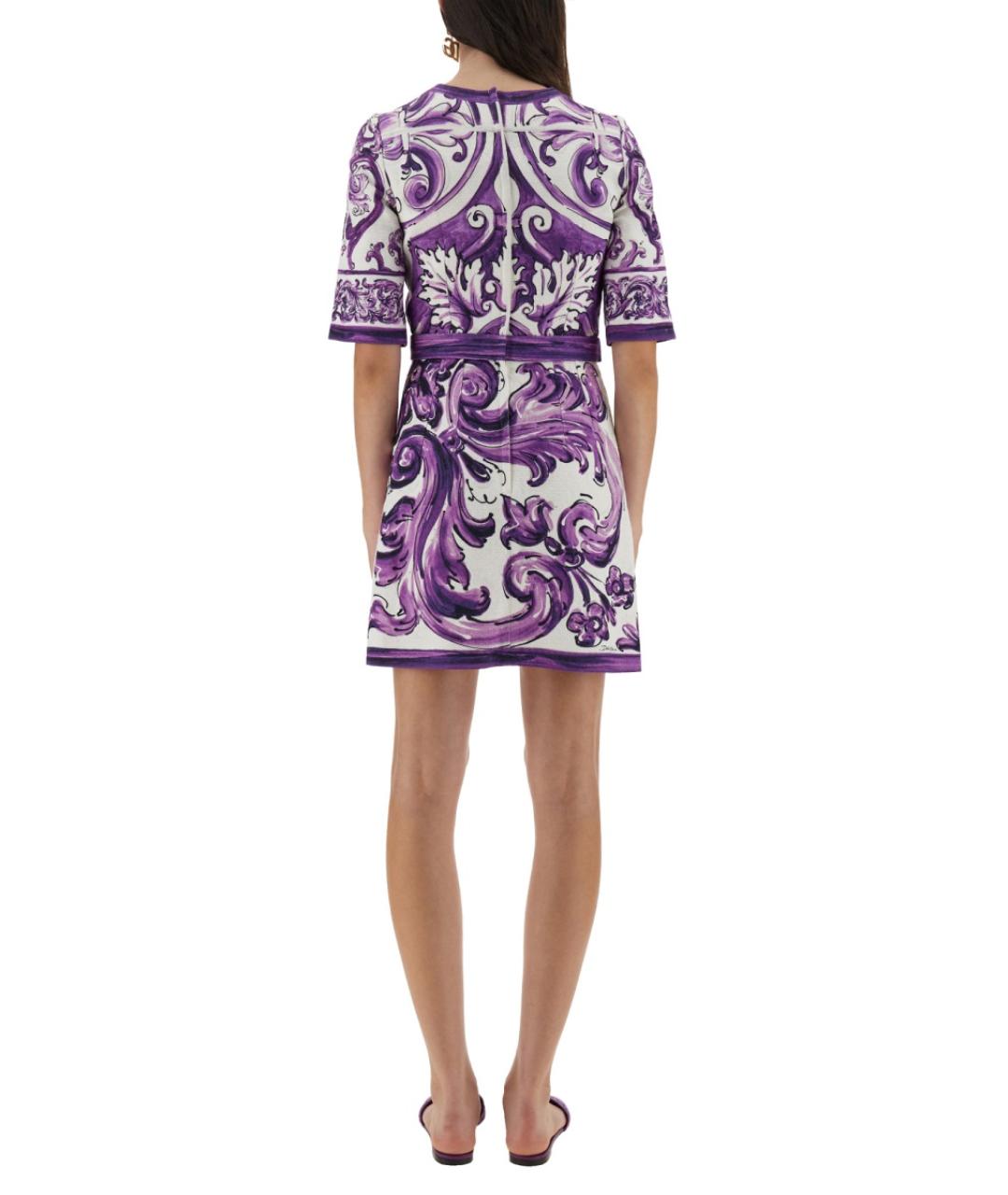 DOLCE&GABBANA Фиолетовое хлопковое повседневное платье, фото 4