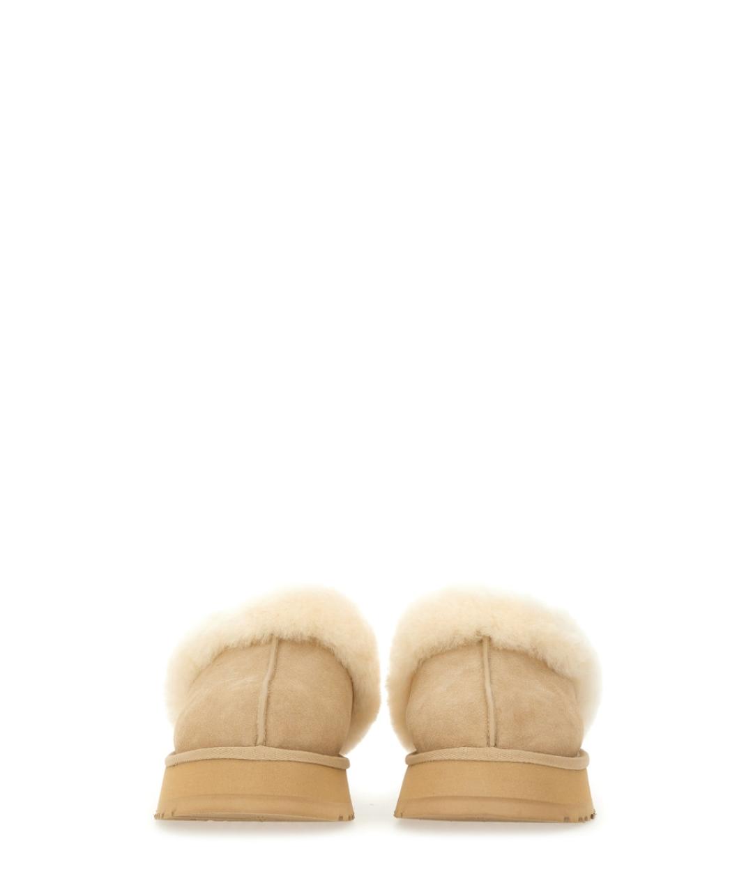 UGG AUSTRALIA Бежевые кожаные шлепанцы, фото 5