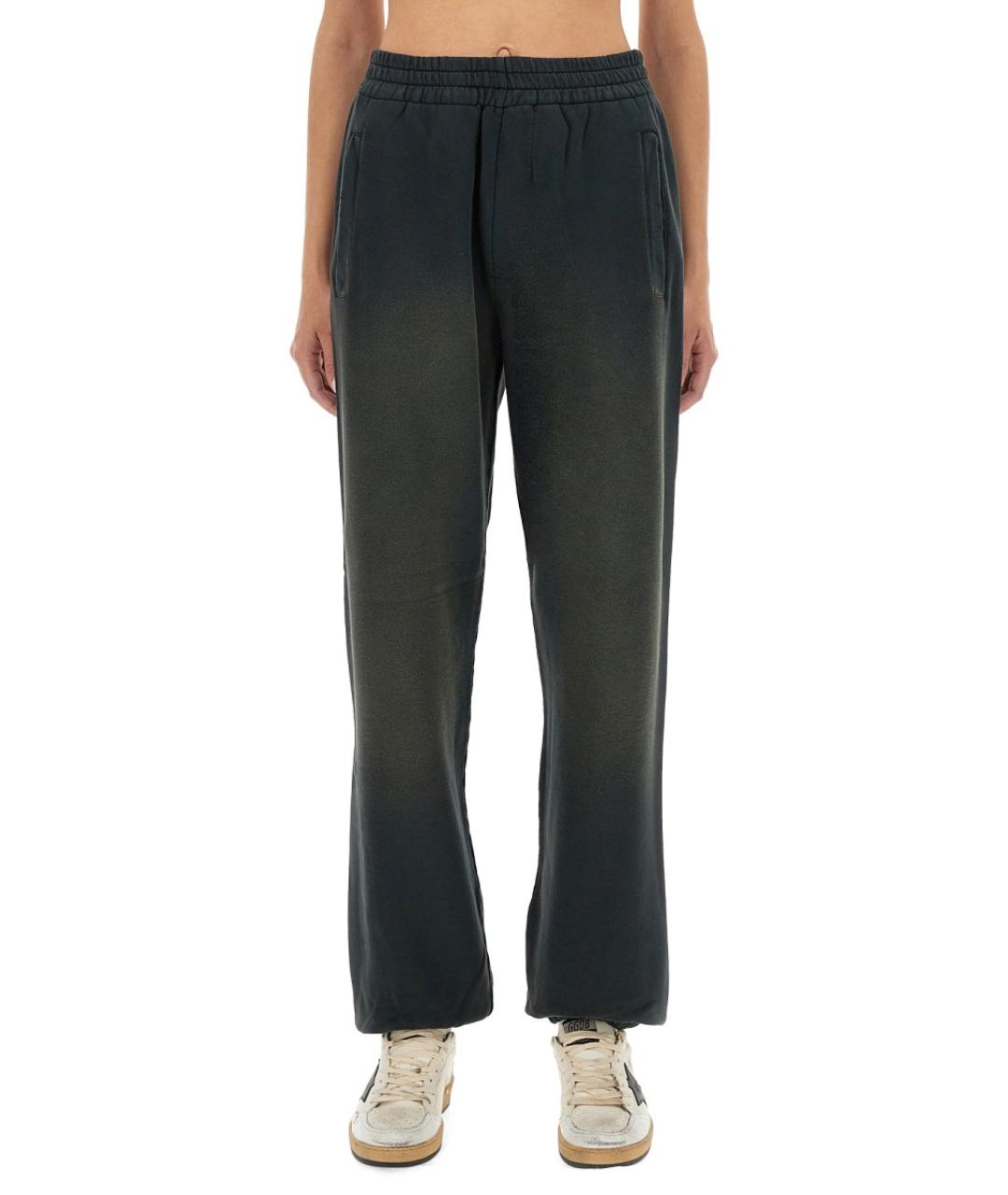 GOLDEN GOOSE DELUXE BRAND Антрацитовые хлопковые прямые брюки, фото 2
