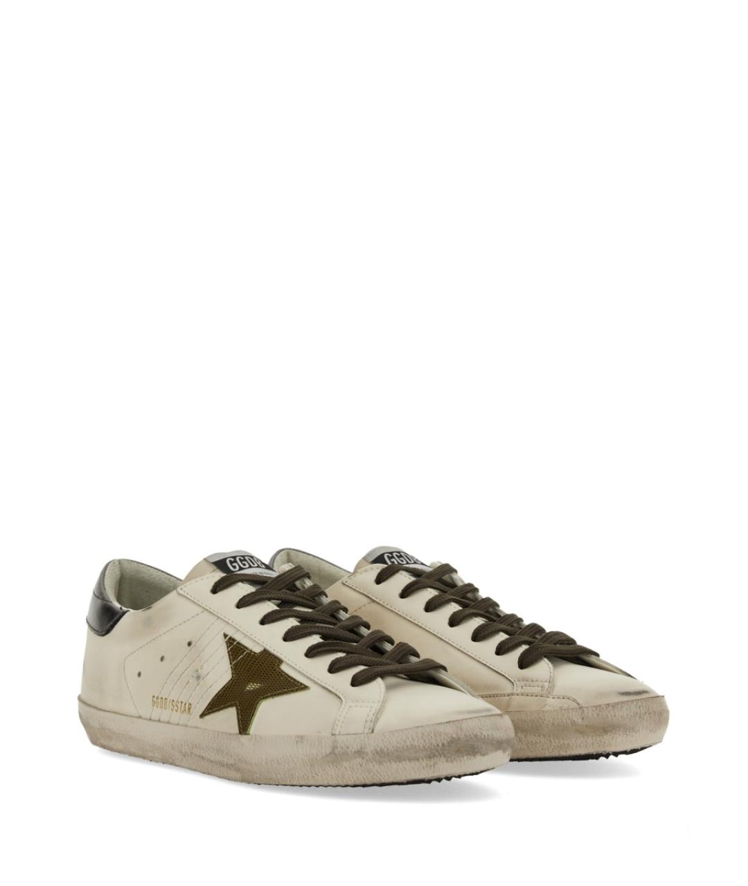 GOLDEN GOOSE DELUXE BRAND Белые кожаные низкие кроссовки / кеды, фото 3