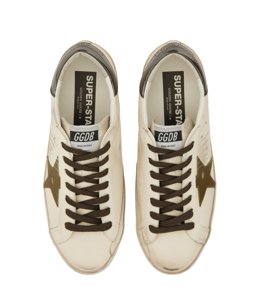 GOLDEN GOOSE DELUXE BRAND Белые кожаные низкие кроссовки / кеды, фото 2