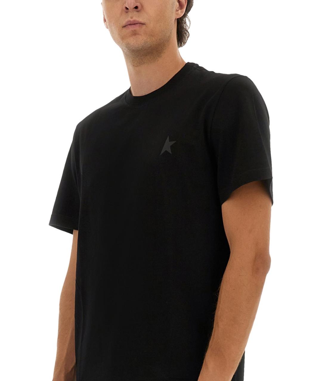 GOLDEN GOOSE DELUXE BRAND Черная хлопковая футболка, фото 5