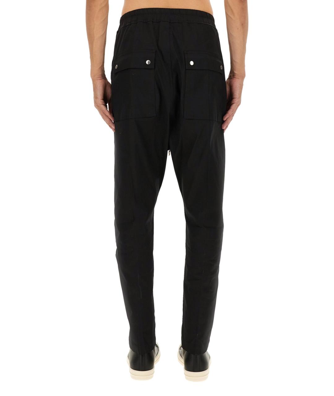 RICK OWENS Черные хлопковые повседневные брюки, фото 5