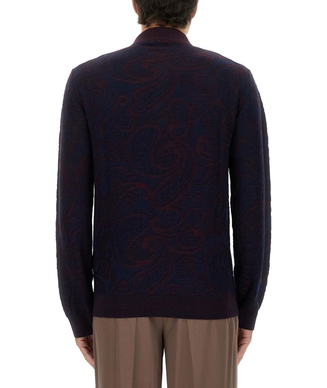 ETRO Синее вискозное поло с длинным рукавом, фото 3