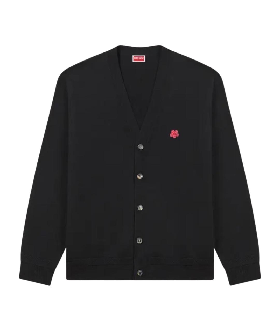 KENZO Черный шерстяной кардиган, фото 1