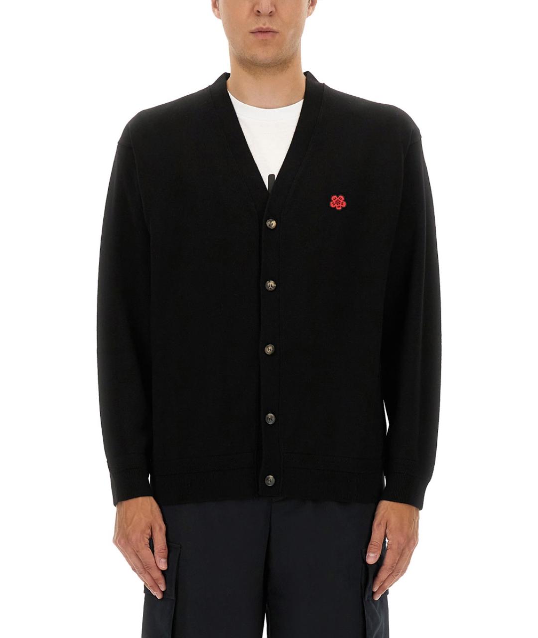 KENZO Черный шерстяной кардиган, фото 2