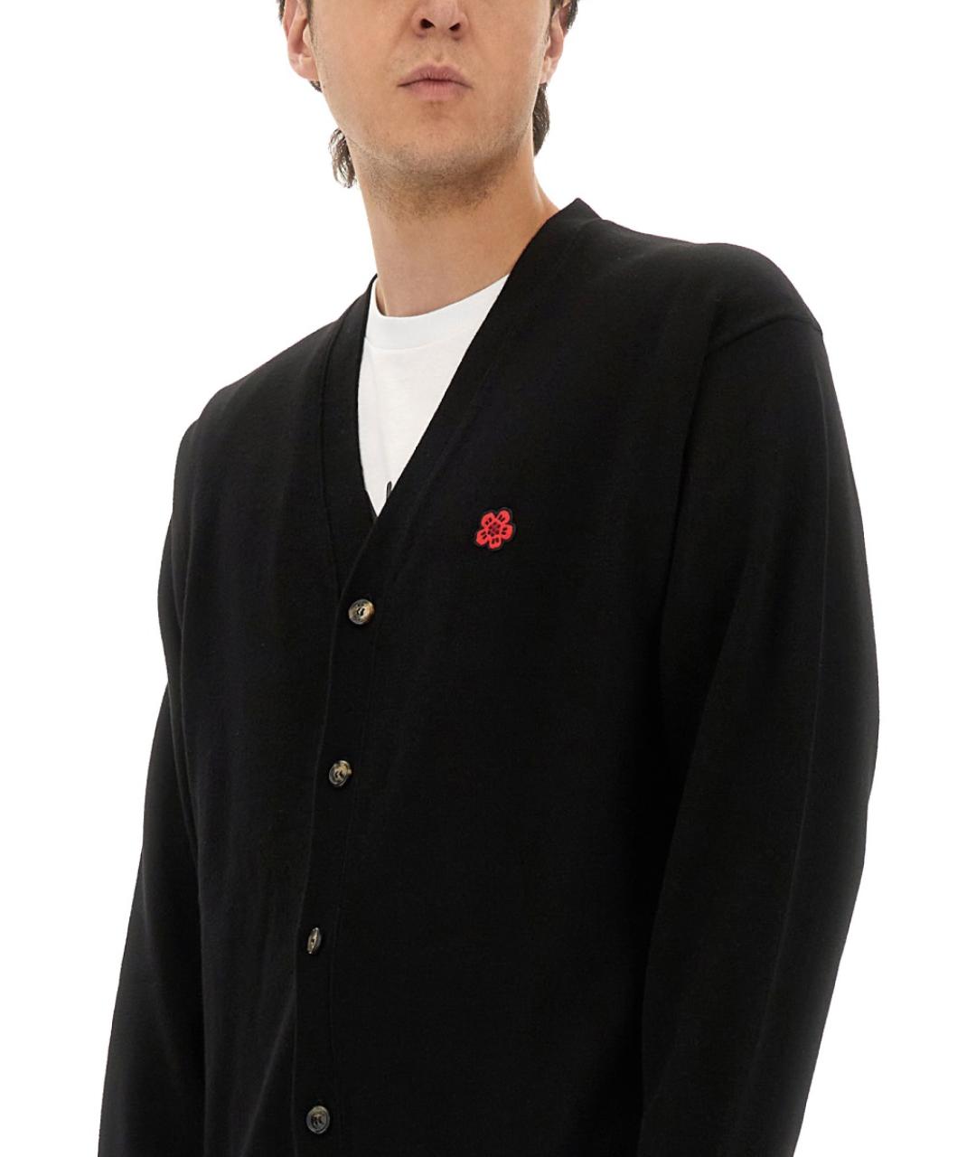 KENZO Черный шерстяной кардиган, фото 5