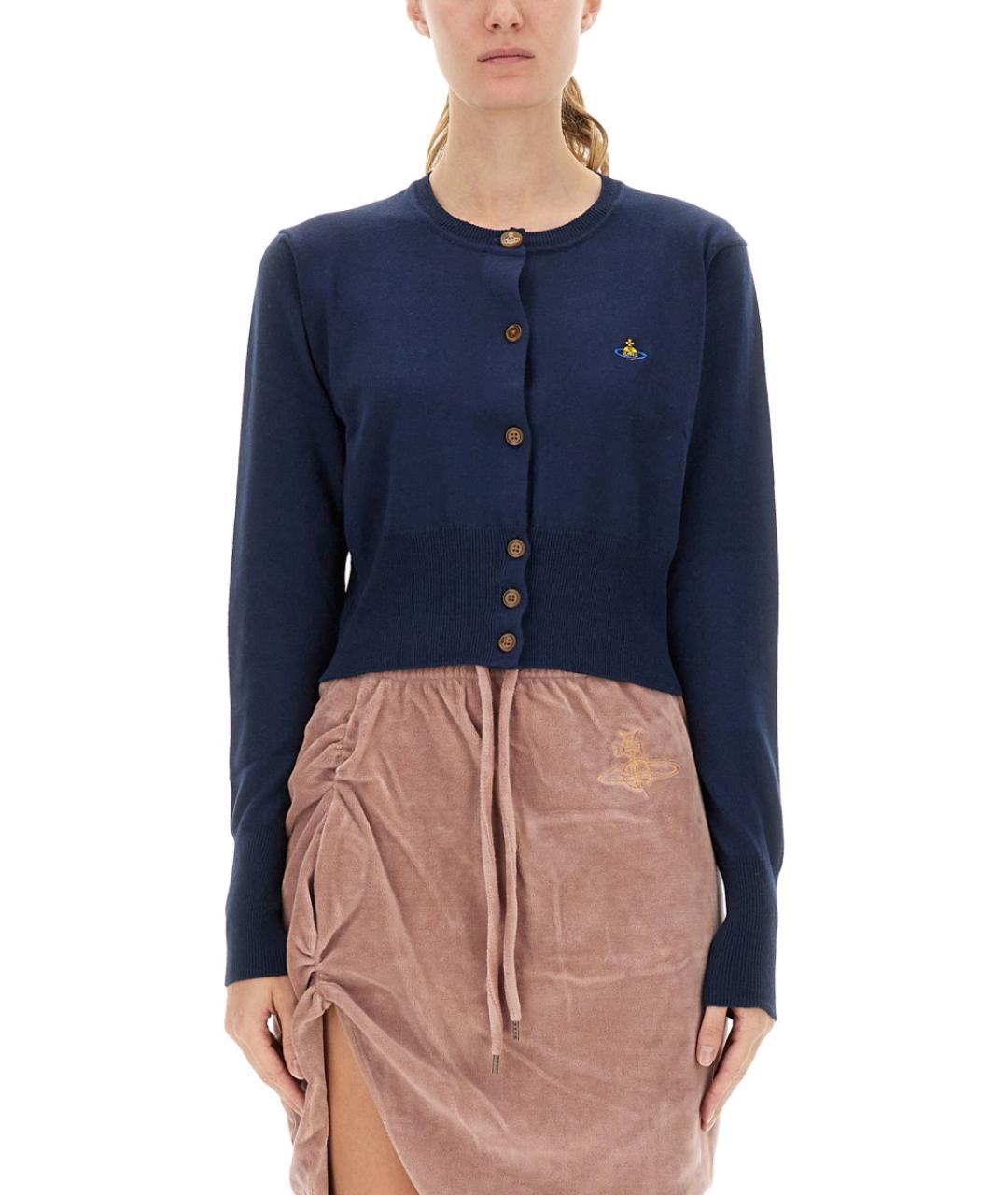 VIVIENNE WESTWOOD Синий хлопковый кардиган, фото 2