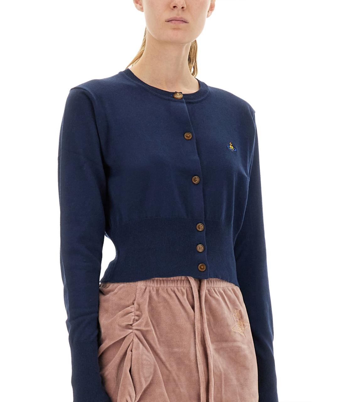 VIVIENNE WESTWOOD Синий хлопковый кардиган, фото 5