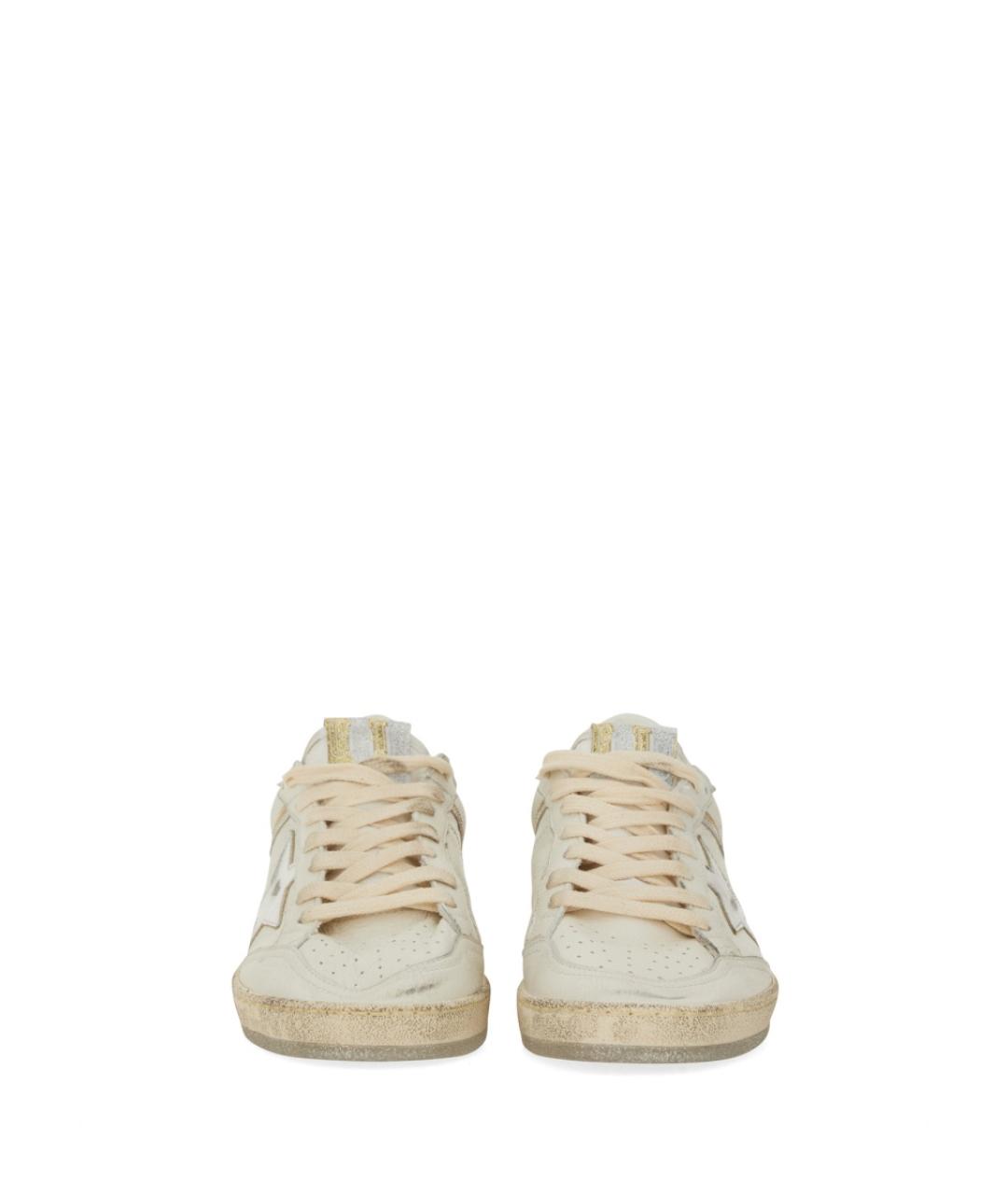 GOLDEN GOOSE DELUXE BRAND Бежевые кожаные кроссовки, фото 4